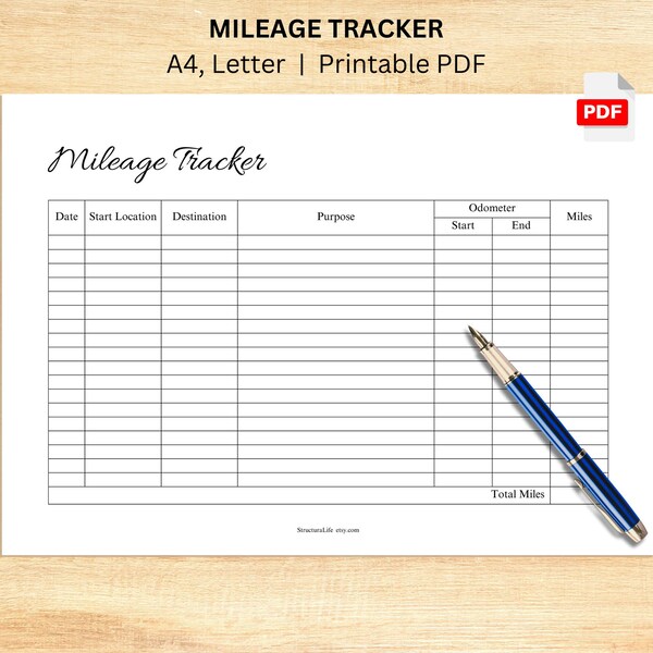 Printable Expense Log - Etsy