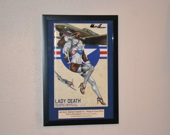 Gesigneerde Lady Death Nightmare Symphony #1 Vintage Air Force Edition (ingelijst met certificaat van bewijs)