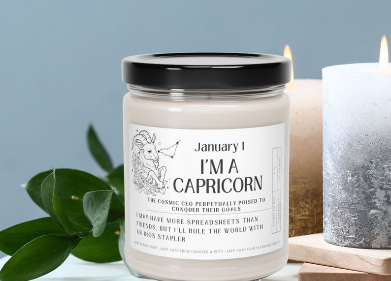 Astrology Candle, Zodiac Birthday Gift, Gift for Her, Capricorn Gift