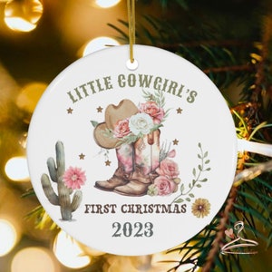 Baby Girl Ornament, Baby First Christmas, My First Christmas Ornament, Baby, New Baby Gift, Western Christmas Ornament, Babys First Ornament