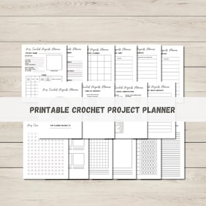 Printable PDF Crochet Planner | Crochet Journal Project Planner | Crochet Tracker Log Organizer For Crocheters