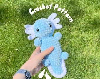 Axolotl Amigurumi Crochet Pattern: Chenille Plush (Digital PDF Download)