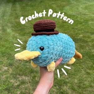 Spy Platypus Crochet Amigurumi Pattern Blue Platypus With a Hat Crochet Pattern PDF