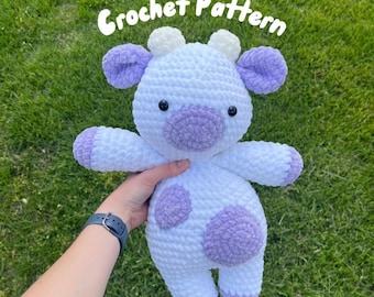 Lavender Cow Crochet Pattern: Amigurumi PDF Download