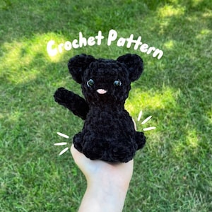 Motif chat noir au crochet Motif chat Amigurumi PDF numérique Téléchargement instantané