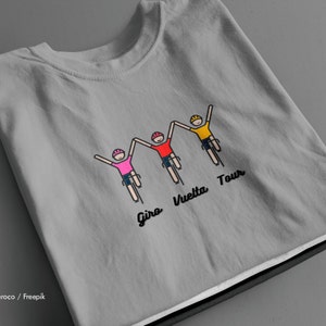 Vuelta a España, Tour de France, Giro d&#39;Italia present for cycling lovers red t-shirt cyclist, Pink jersey racebike, Yellow jersey bicycle