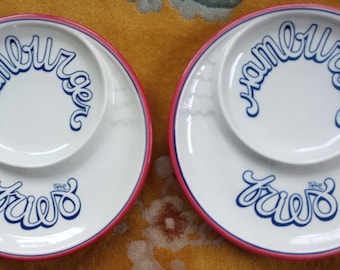 Baldelli Hamburger Fries Plate, 1960s Plate, Baldelli Plate, 60s Plate, Italian Plate