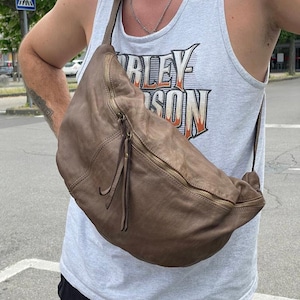 Damen Schultertasche/Leder Gürteltasche/Große Ledertasche/Leder Bauchtasche/Leder Gürteltasche für Damen/Leder Gürteltasche für Frauen/Marsupio in Pelle