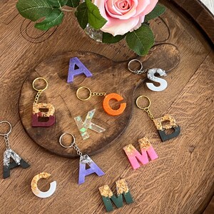 Initial Keychains | Keychains for stocking stuffers, backpacks, Birthday gift, Bridesmaid gifts, Mother&#39;s day gift