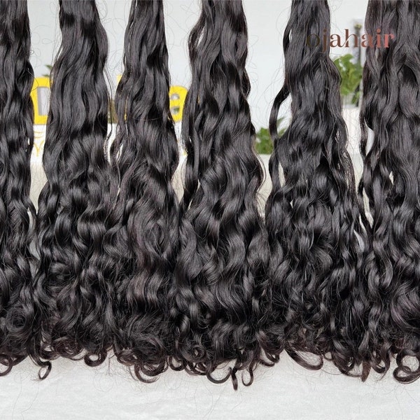 Water Wave Raw Human Hair Bundles | Double Drawn | Natural 1b