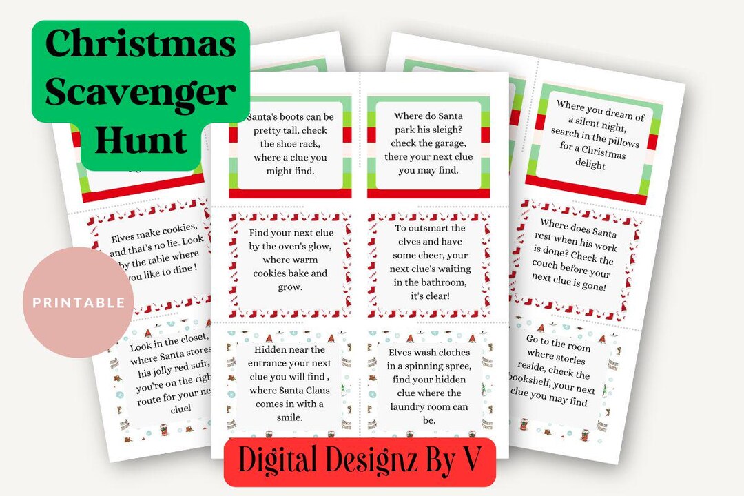 Christmas Scavenger Hunt Printable - Etsy