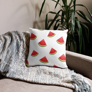 Watermelon Design Pillow | Fruit Print Cushion | Colorful Fruit Decorative Pillow
