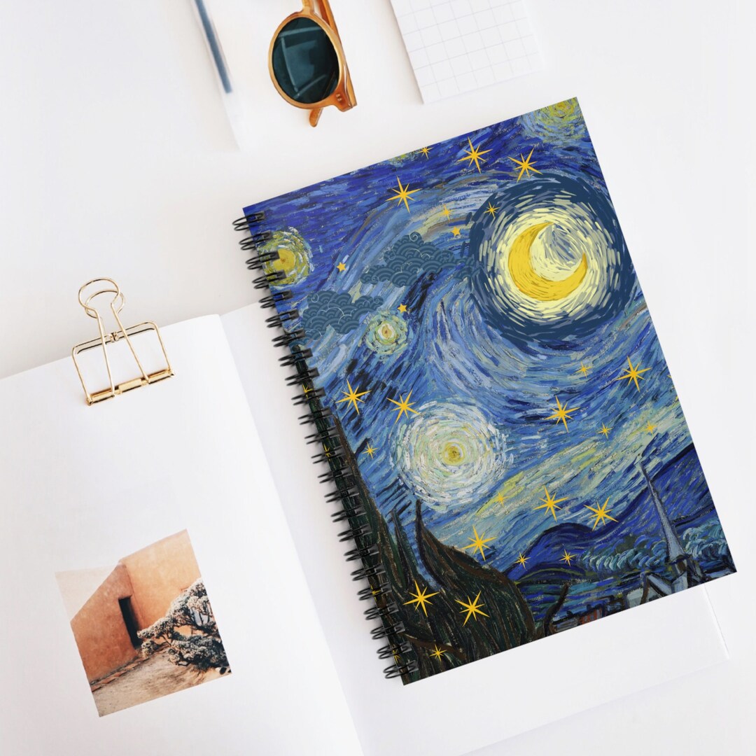 Star Notebook Design Starry Night Spiral Notebook | School Notebook | Celestial Design ...