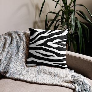 Zebra Stripe Pillow | Animal Print Cushion | Wildlife Inspired Pillow