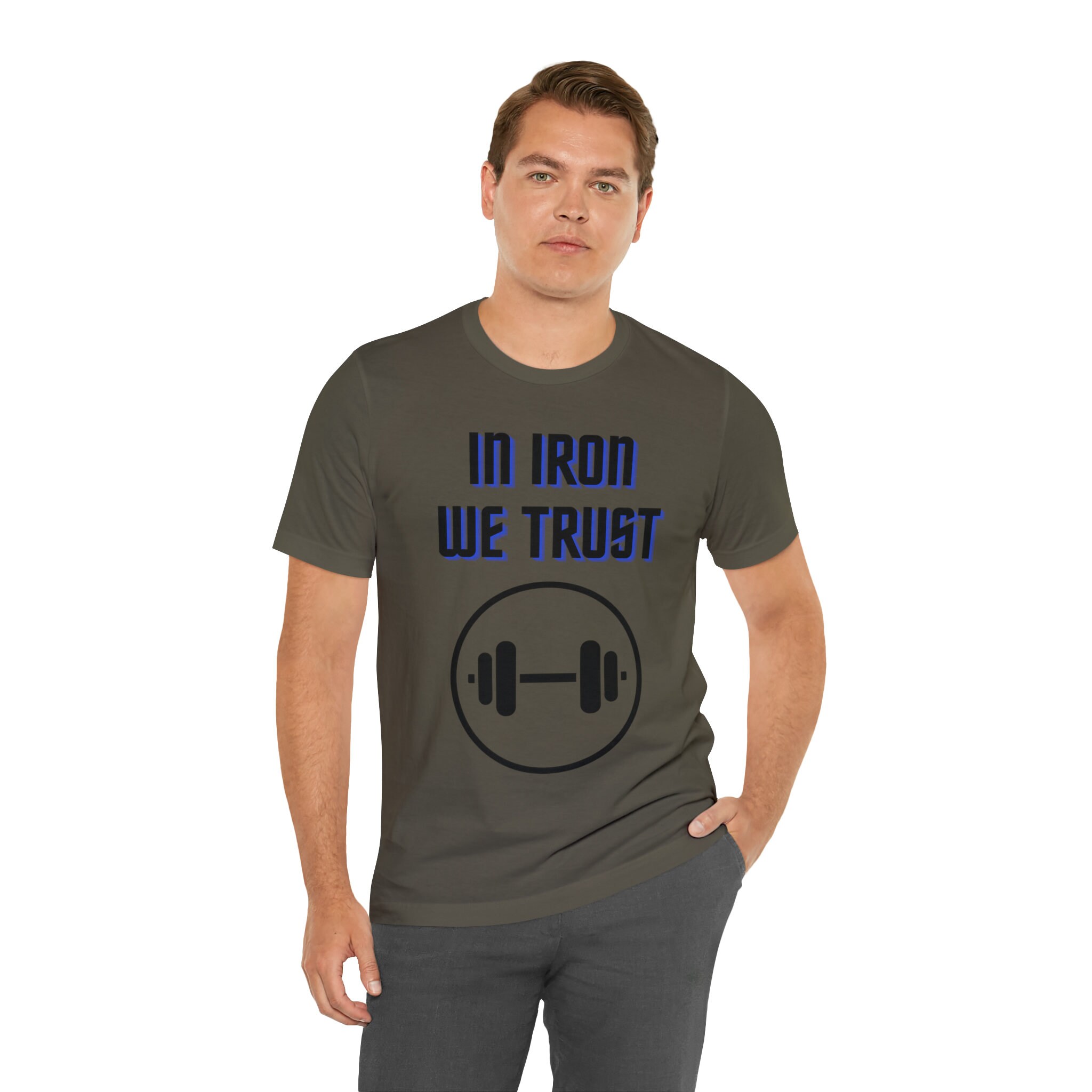 In Iron We Trust T Shirt Weightlifting Tee Gym Apparel Fitness Motivation Shirt Bodybuilding Inspiration Tee Workout T Shirt