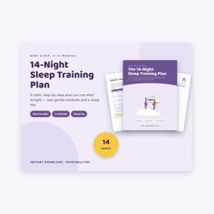 Gentle Baby Sleep Training Plan 4-12 Months, 14-Night Guide with Log, Printable PDF