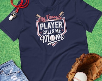 My Favorite Player Calls Me Mom, honkbalshirt moeder, cadeau voor honkbalmoeder, Game Day-shirt honkbal, honkbalshirt voor honkbalmoeder