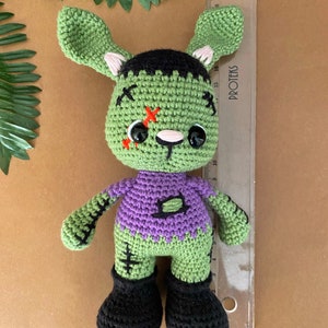 Halloween Crochet Toy Frankenshtein Monster Bunny, Halloween Gift Idea ...