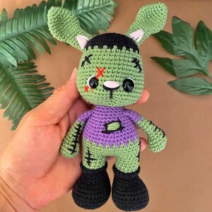 Halloween Crochet Toy Frankenshtein Monster Bunny, Halloween Gift Idea ...