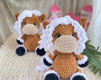 Crochet Horse Plush Toy: Handmade Amigurumi Farm Animal