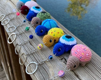 Crochet Turtle Keychain: Handmade Stuffed Animal Keyring