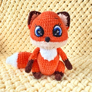 Adorable Crochet Fox Plushie - 26 cm Handmade Stuffed Animal