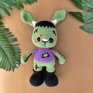Halloween Crochet Toy Frankenshtein Monster Bunny, Halloween Gift Idea ...