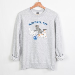 Meowzel Tov png, chat drôle Hanukkah png, Hanukkah png, dreidel png, shirt sweatshirt design png, pour un usage personnel ou commercial