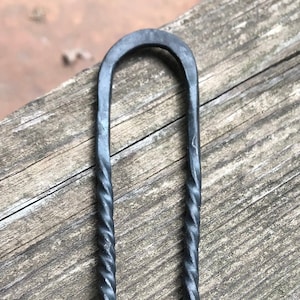 Hand Forged* Large U-shaped Hair Pin/French Pin/Hair Fork