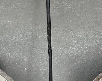 Fire Poker with twist - scroll wrap handle- hand forged