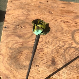 Copper rose / tulip - Hand Forged with Steel Stem