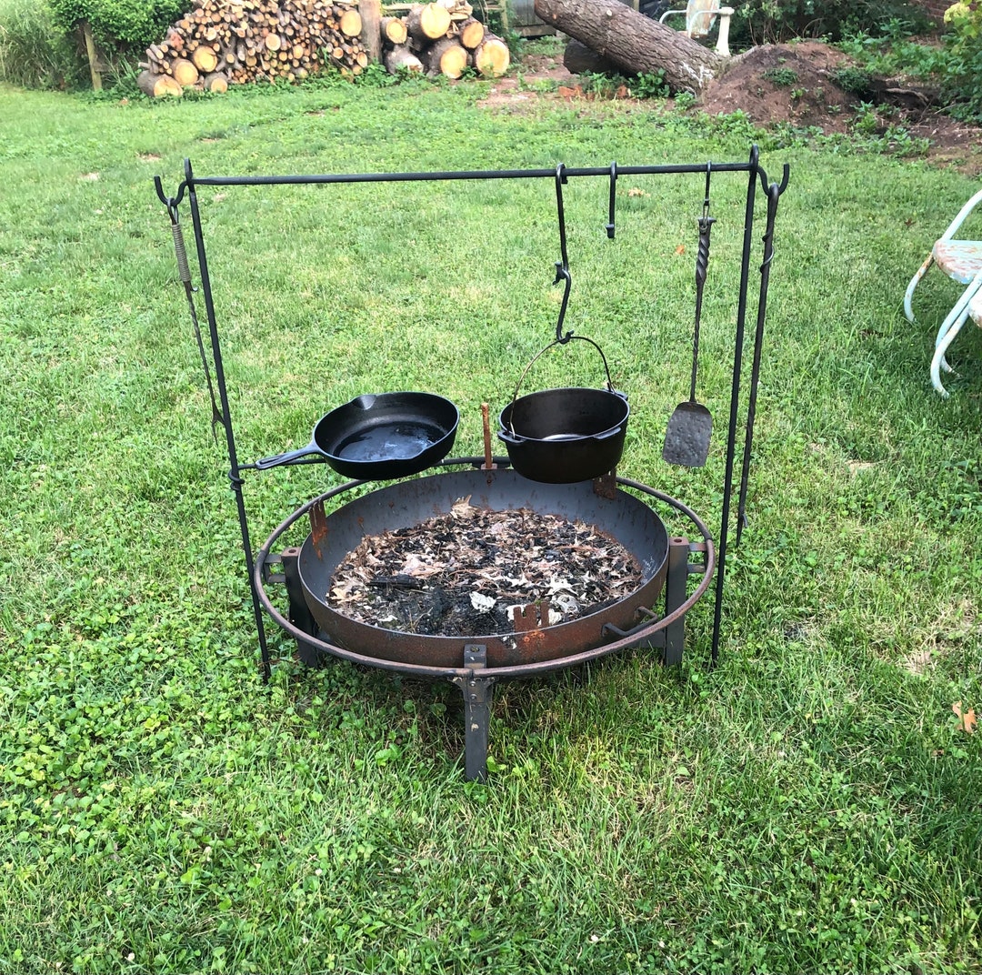 Campfire Irons- Campfire Rack- Camping Cook Set Up- Hand Forged (with ...