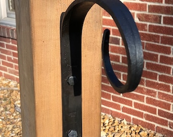 Scrolled Plant hanger with "Willow Leaf" style - hand forged