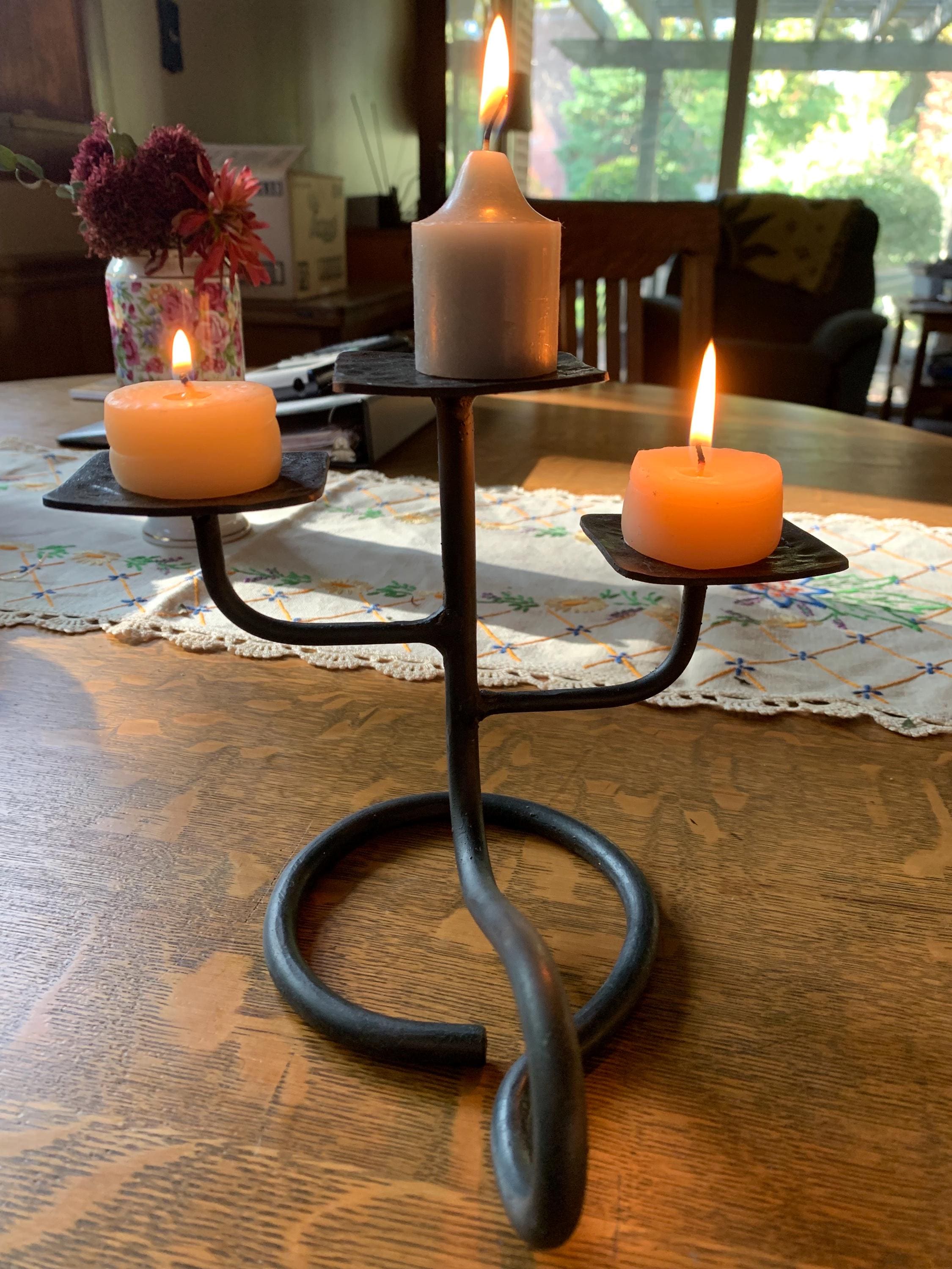 Hand Forged 3 Tier Votive/tea Light Candle Holder - Etsy