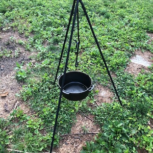 Campfire Tripod - Camping Cook Irons - Campfire Pot hanger - Hand Forged