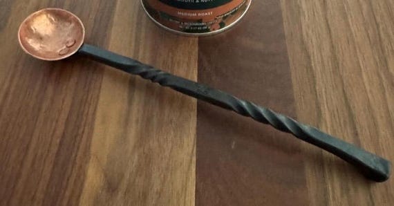 銅製鍛造コーヒースプーン（長柄） - Etsy 日本