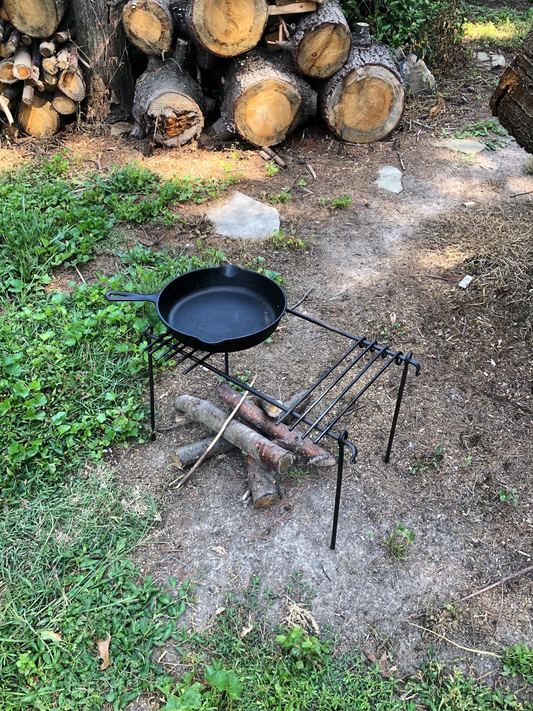 Campfire Grill Cowboy Grill Camping Cook Set Up Hand Forged Etsy