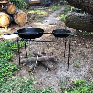 Campfire Grill - Cowboy Grill - Camping Cook set up- Hand Forged - (2 size options)