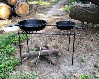 Campfire Grill Cowboy Grill Camping Cook Set Up- Hand Forged