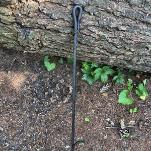 Large Fire Poker with twist - hand forged