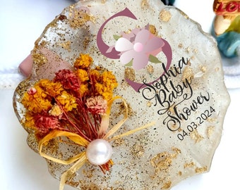 Personalized Newborn Baby Gift Shower Gifts Custom Epoxy Magnet Party for Guests Unique Mementos Bulk Magnets Gift Box Resin Art Favors
