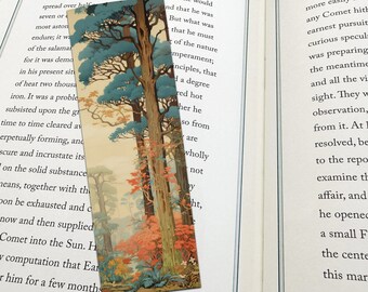 Tree Bookmark / Japanese Woodblock Print Style  - High Quality Print Illustration, Literary Gifts