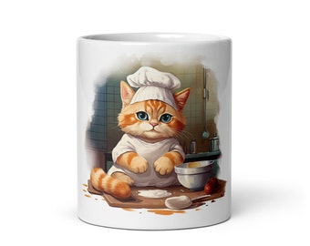 Kekse machen Katze Kaffeebecher