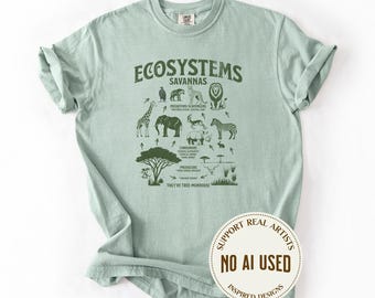Vintage Wildlife Ecosystem Comfort Colors  Tshirt, Gift For Science Teachers, Ecology Nature Lovers Shirt