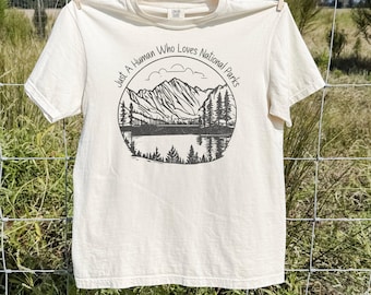 Vintage National Parks Comfort Colors Shirt, Human Who Loves National Parks, Gift For Earth Day Every Day Nature Lovers, Anti Trump Apparel