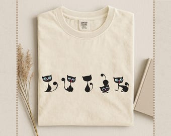Retro Cat Graphic Comfort Colors T-Shirt, Funny Cat Lover Tee