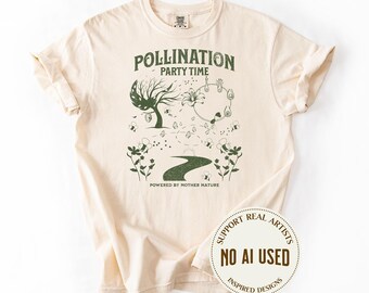 Bee Pollination Party Comfort Colors Shirt, Gift For Bee Lovers Science Nerds, Mother Nature Lover Gift For Gardener