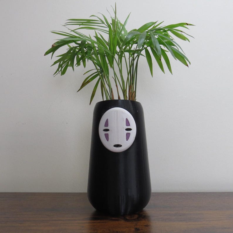 Spirited Away Plant Pot - Unique No Face Self-Draining Water System - studio gibli Indoor Decor image 1
