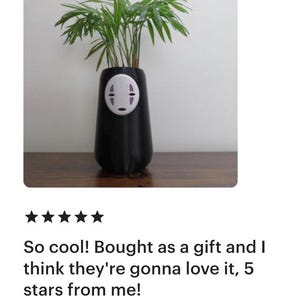 Spirited Away Plant Pot - Unique No Face Self-Draining Water System - studio gibli Indoor Decor image 10