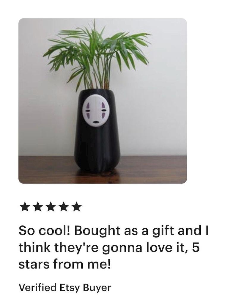 Spirited Away Plant Pot - Unique No Face Self-Draining Water System - studio gibli Indoor Decor image 10